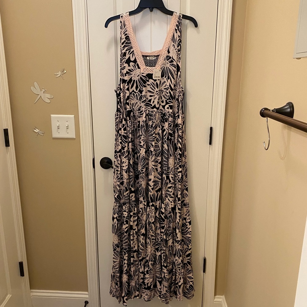 Free People Sleeveless Floral Tiered Maxi Dress